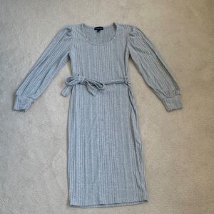 Streetwear Society Gray Ribbed Long Sleeve Dress - Size M